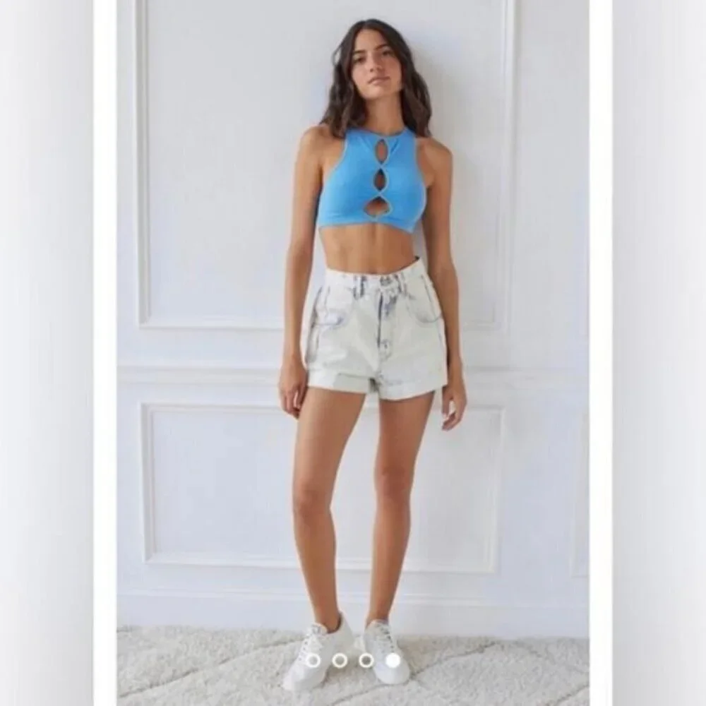 BDG Carrie Denim Short In Ivory Combo Size 25